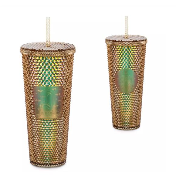 New Disneyland Geometric Studded Starbucks Tumbler with Straw – Gold - Picture 1 of 9
